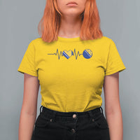 Bosnian Fudbal Heartbeat T Shirt For Women Bosnia And Herzegovina Soccer Fan Gift