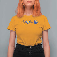 Bosnian Fudbal Heartbeat T Shirt For Women Bosnia And Herzegovina Soccer Fan Gift