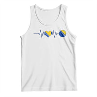 Bosnian Fudbal Heartbeat Tank Top Bosnia And Herzegovina Soccer Fan Gift