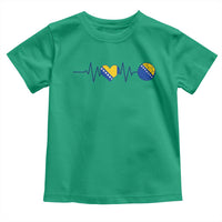 Bosnian Fudbal Heartbeat Toddler T Shirt Bosnia And Herzegovina Soccer Fan Gift