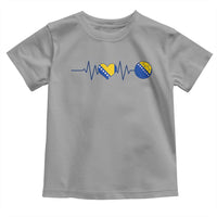 Bosnian Fudbal Heartbeat Toddler T Shirt Bosnia And Herzegovina Soccer Fan Gift