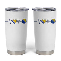Bosnian Fudbal Heartbeat Tumbler Cup Bosnia And Herzegovina Soccer Fan Gift