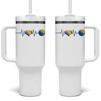 Bosnian Fudbal Heartbeat Tumbler With Handle Bosnia And Herzegovina Soccer Fan Gift