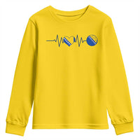 Bosnian Fudbal Heartbeat Youth Sweatshirt Bosnia And Herzegovina Soccer Fan Gift
