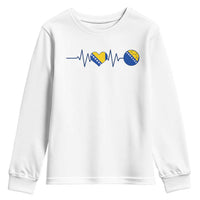 Bosnian Fudbal Heartbeat Youth Sweatshirt Bosnia And Herzegovina Soccer Fan Gift