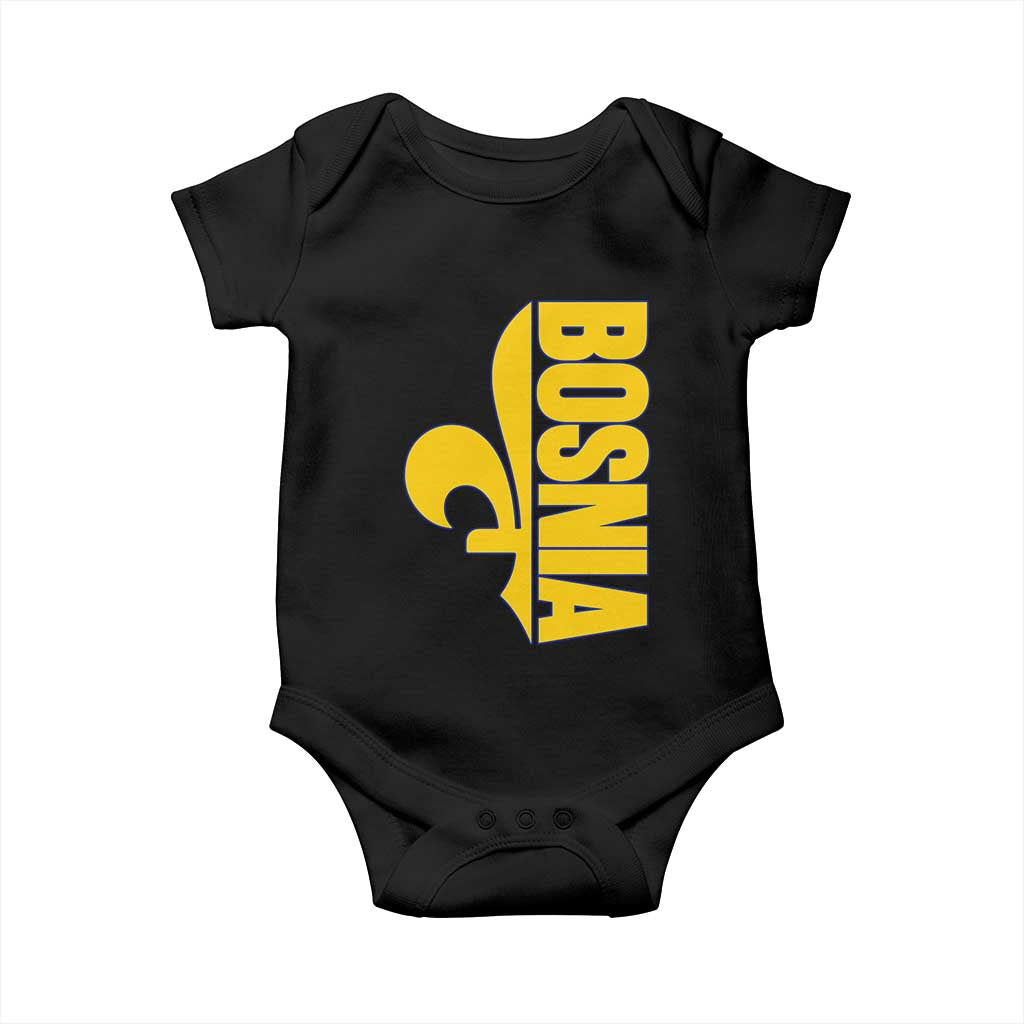 Bosnian Fleur De Lis Flag Baby Onesie Proud Bosnia Heritage Gift
