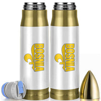 Bosnian Fleur De Lis Flag Bullet Tumbler Proud Bosnia Heritage Gift