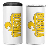 Bosnian Fleur De Lis Flag 4 in 1 Can Cooler Tumbler Proud Bosnia Heritage Gift
