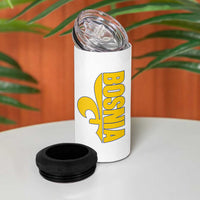 Bosnian Fleur De Lis Flag 4 in 1 Can Cooler Tumbler Proud Bosnia Heritage Gift