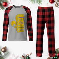 Bosnian Fleur De Lis Flag Plaid Pajama Set Proud Bosnia Heritage Gift