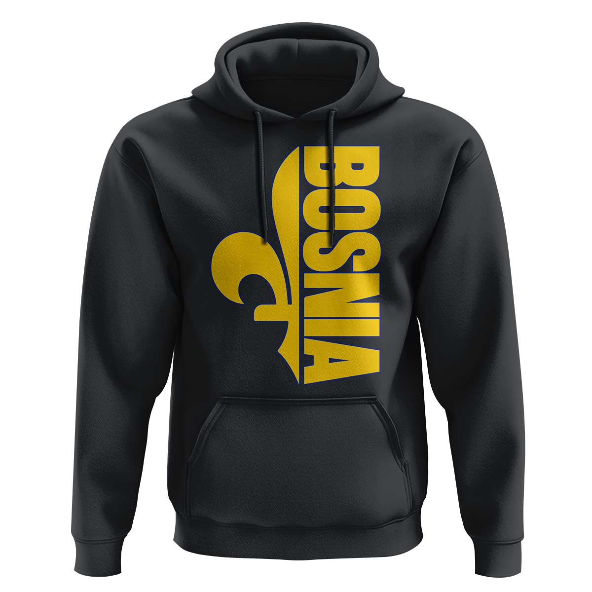 Bosnian Fleur De Lis Flag Hoodie Proud Bosnia Heritage Gift
