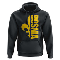 Bosnian Fleur De Lis Flag Hoodie Proud Bosnia Heritage Gift