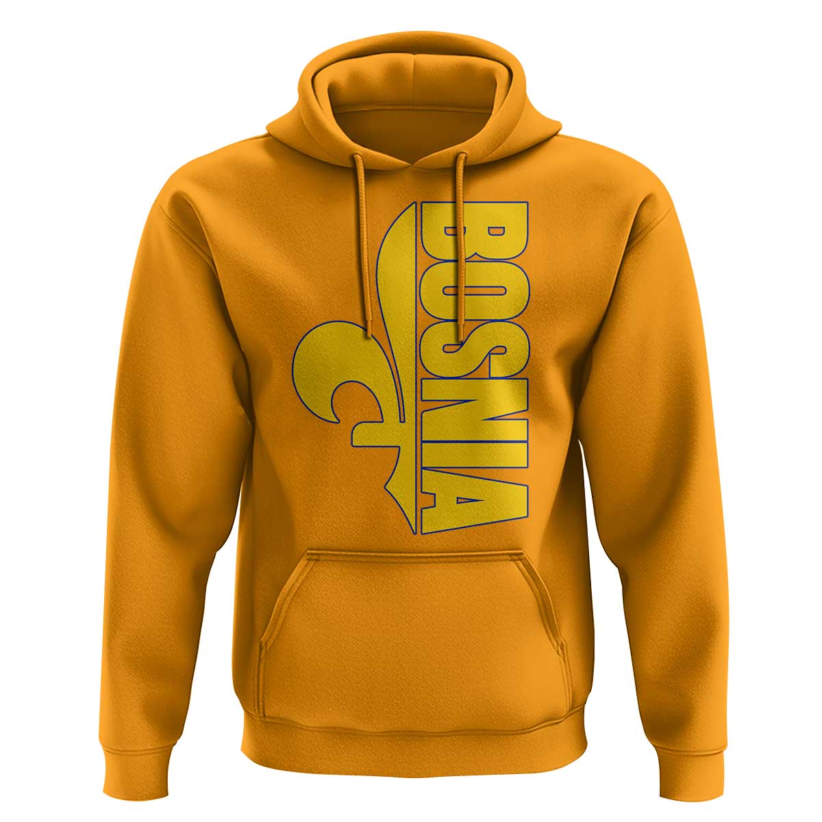 Bosnian Fleur De Lis Flag Hoodie Proud Bosnia Heritage Gift