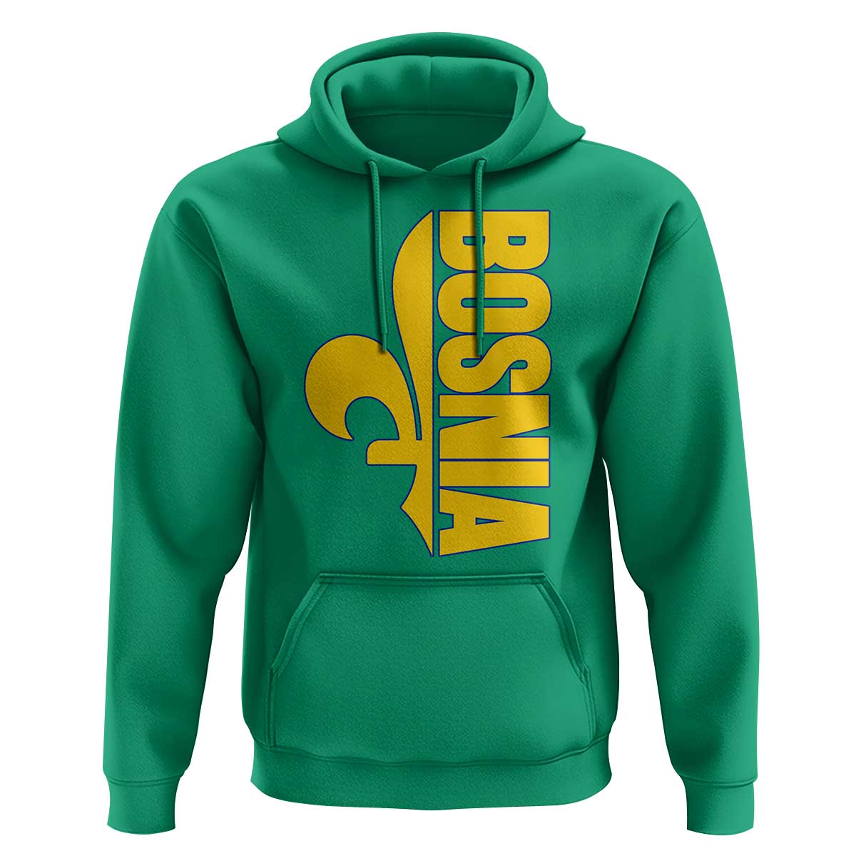 Bosnian Fleur De Lis Flag Hoodie Proud Bosnia Heritage Gift