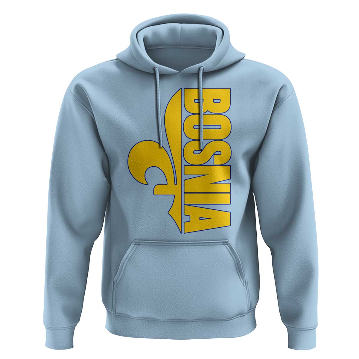 Bosnian Fleur De Lis Flag Hoodie Proud Bosnia Heritage Gift
