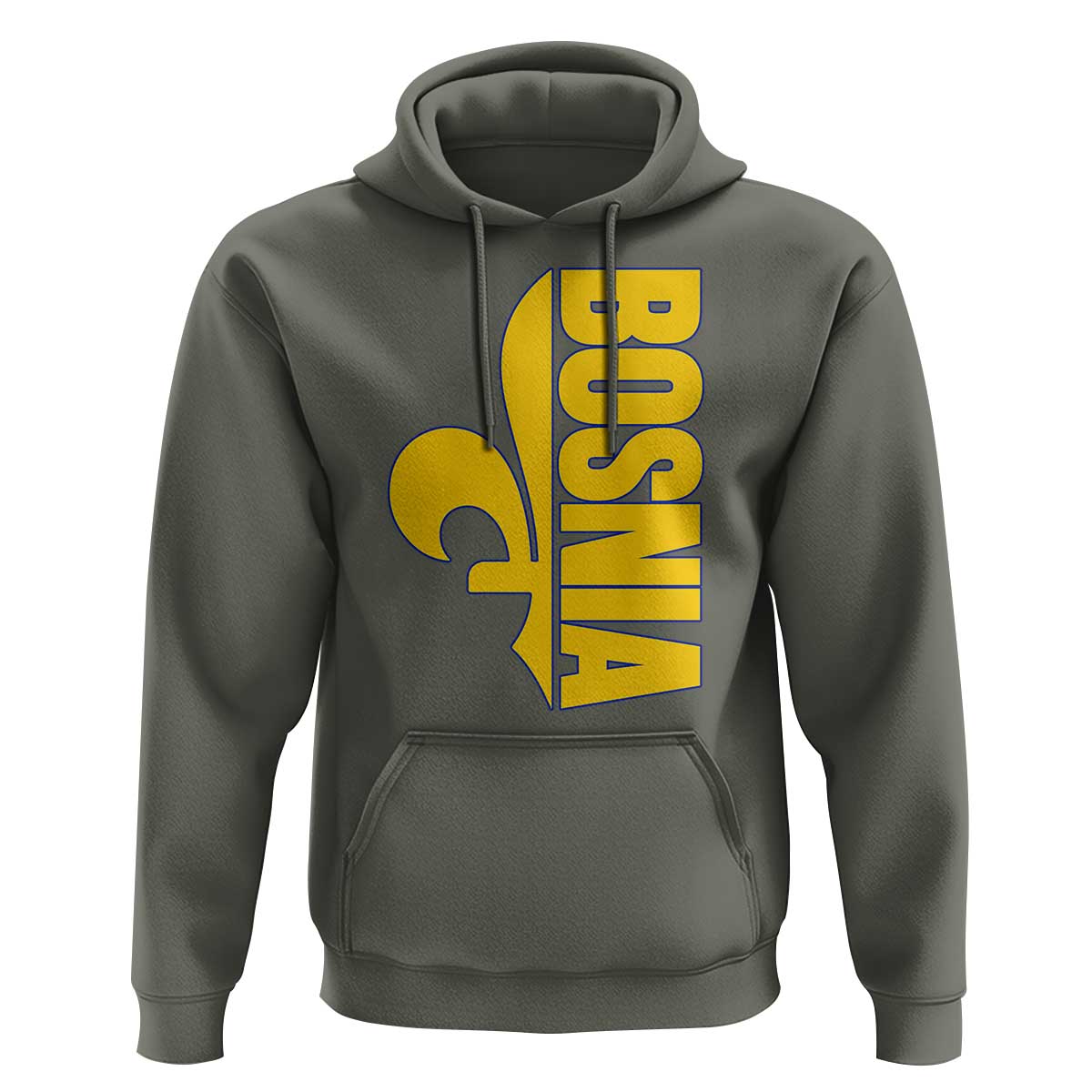 Bosnian Fleur De Lis Flag Hoodie Proud Bosnia Heritage Gift