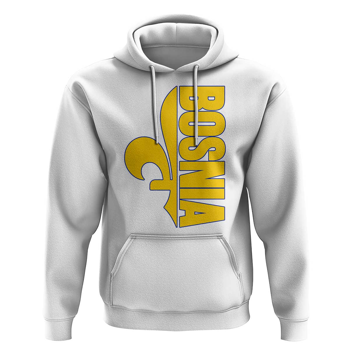 Bosnian Fleur De Lis Flag Hoodie Proud Bosnia Heritage Gift