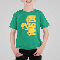 Bosnian Fleur De Lis Flag T Shirt For Kid Proud Bosnia Heritage Gift