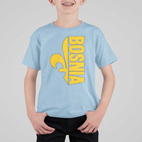 Bosnian Fleur De Lis Flag T Shirt For Kid Proud Bosnia Heritage Gift