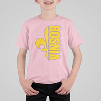 Bosnian Fleur De Lis Flag T Shirt For Kid Proud Bosnia Heritage Gift