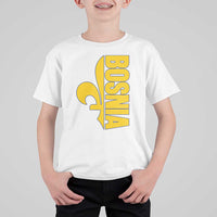 Bosnian Fleur De Lis Flag T Shirt For Kid Proud Bosnia Heritage Gift