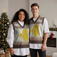 Bosnian Fleur De Lis Flag V-Neck Knit Sweater Vest Proud Bosnia Heritage Gift