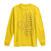 Bosnian Fleur De Lis Flag Long Sleeve Shirt Proud Bosnia Heritage Gift