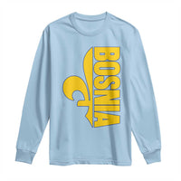 Bosnian Fleur De Lis Flag Long Sleeve Shirt Proud Bosnia Heritage Gift