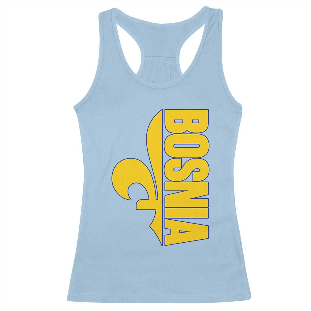 Bosnian Fleur De Lis Flag Racerback Tank Top Proud Bosnia Heritage Gift
