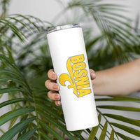 Bosnian Fleur De Lis Flag Skinny Tumbler Proud Bosnia Heritage Gift