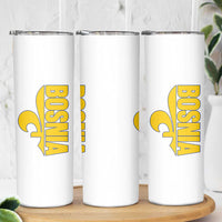 Bosnian Fleur De Lis Flag Skinny Tumbler Proud Bosnia Heritage Gift