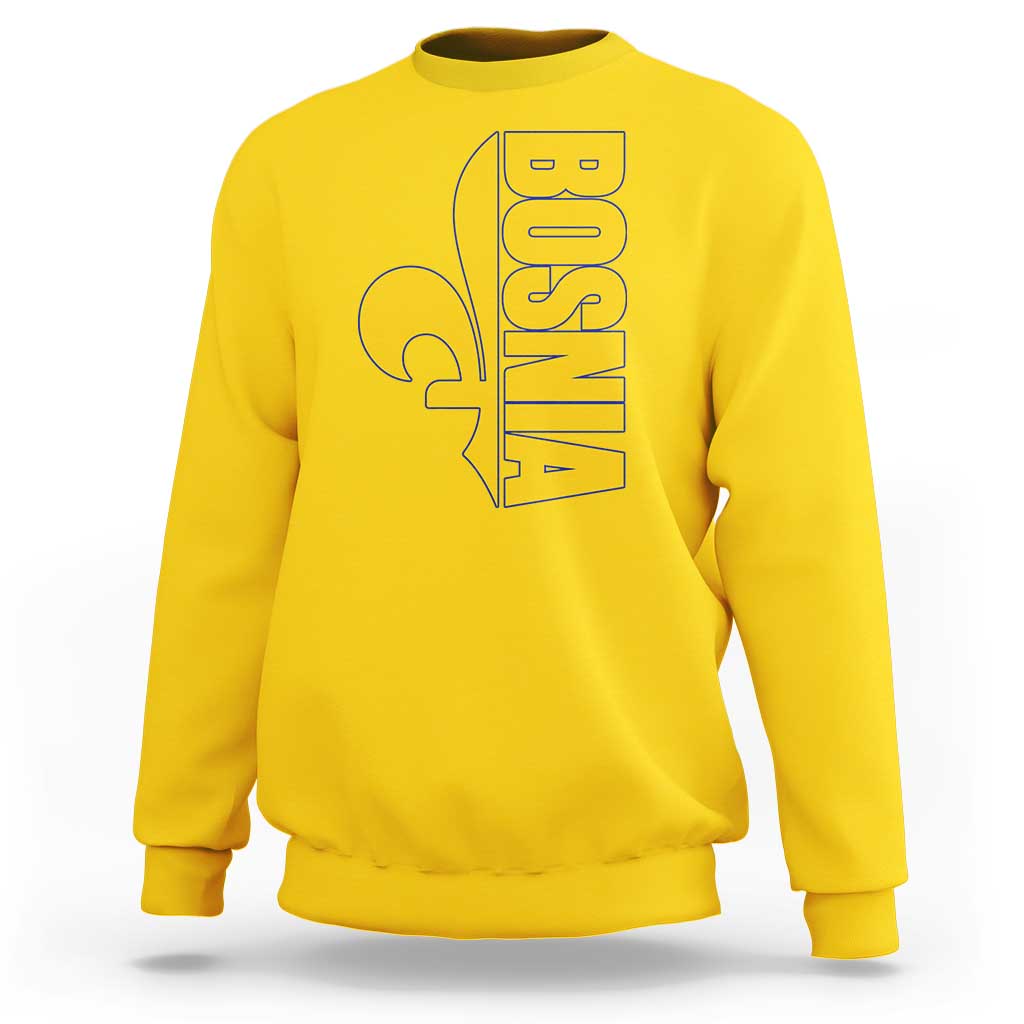Bosnian Fleur De Lis Flag Sweatshirt Proud Bosnia Heritage Gift