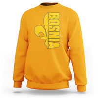 Bosnian Fleur De Lis Flag Sweatshirt Proud Bosnia Heritage Gift