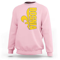 Bosnian Fleur De Lis Flag Sweatshirt Proud Bosnia Heritage Gift
