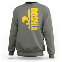Bosnian Fleur De Lis Flag Sweatshirt Proud Bosnia Heritage Gift