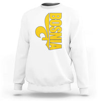 Bosnian Fleur De Lis Flag Sweatshirt Proud Bosnia Heritage Gift