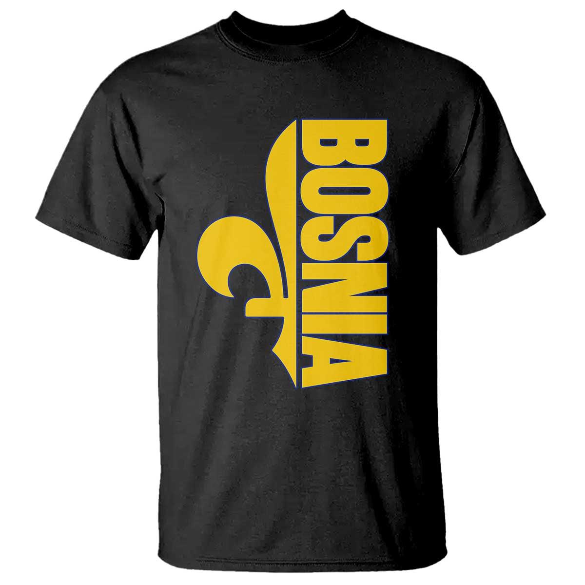 Bosnian Fleur De Lis Flag T Shirt Proud Bosnia Heritage Gift
