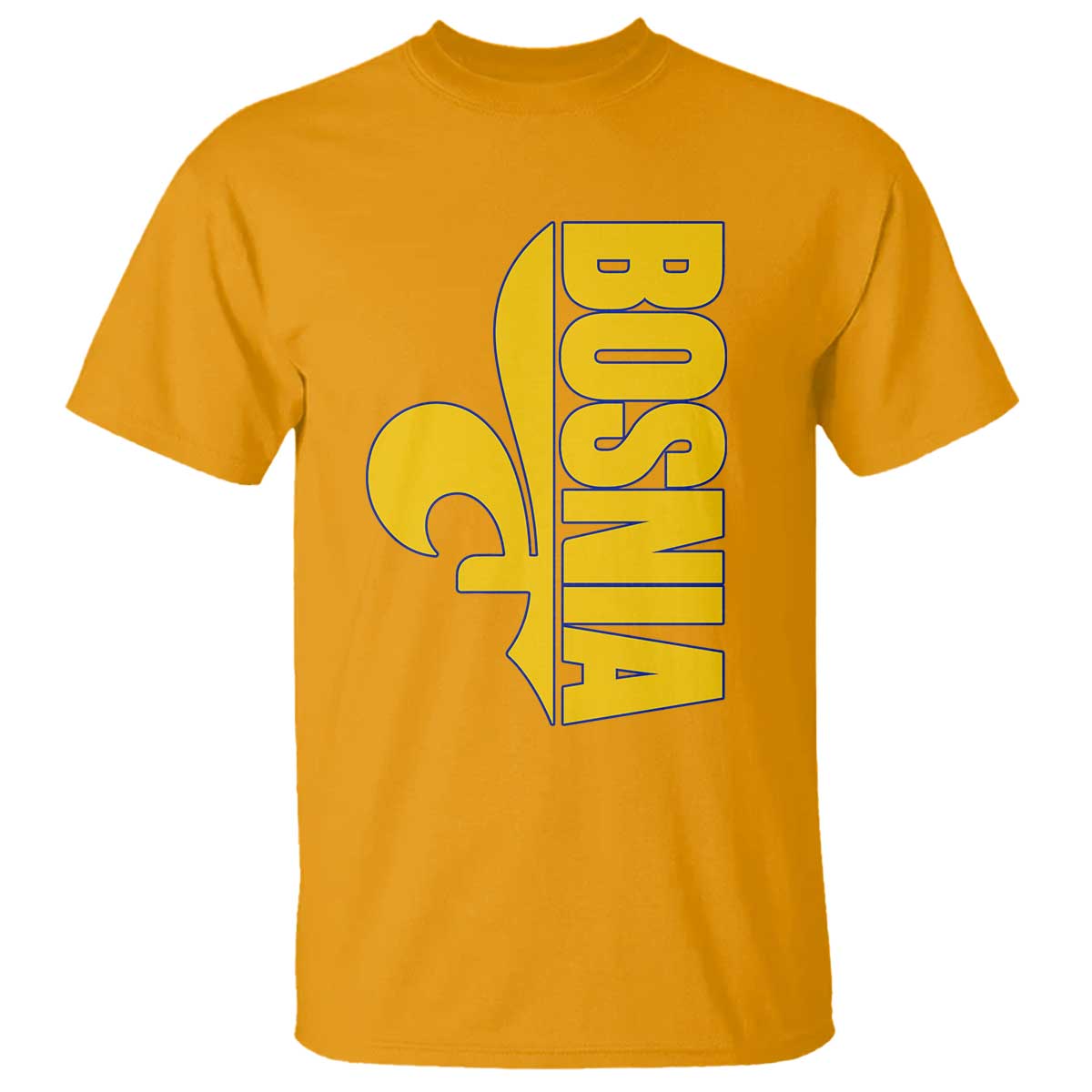 Bosnian Fleur De Lis Flag T Shirt Proud Bosnia Heritage Gift