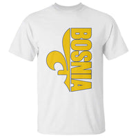 Bosnian Fleur De Lis Flag T Shirt Proud Bosnia Heritage Gift