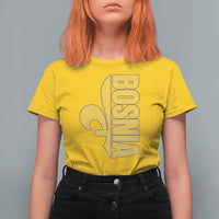 Bosnian Fleur De Lis Flag T Shirt For Women Proud Bosnia Heritage Gift