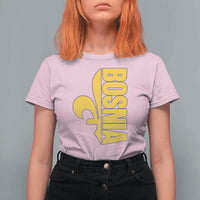 Bosnian Fleur De Lis Flag T Shirt For Women Proud Bosnia Heritage Gift
