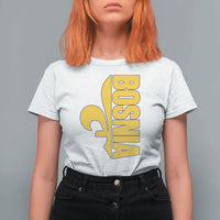 Bosnian Fleur De Lis Flag T Shirt For Women Proud Bosnia Heritage Gift