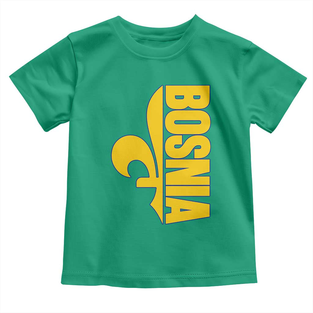 Bosnian Fleur De Lis Flag Toddler T Shirt Proud Bosnia Heritage Gift