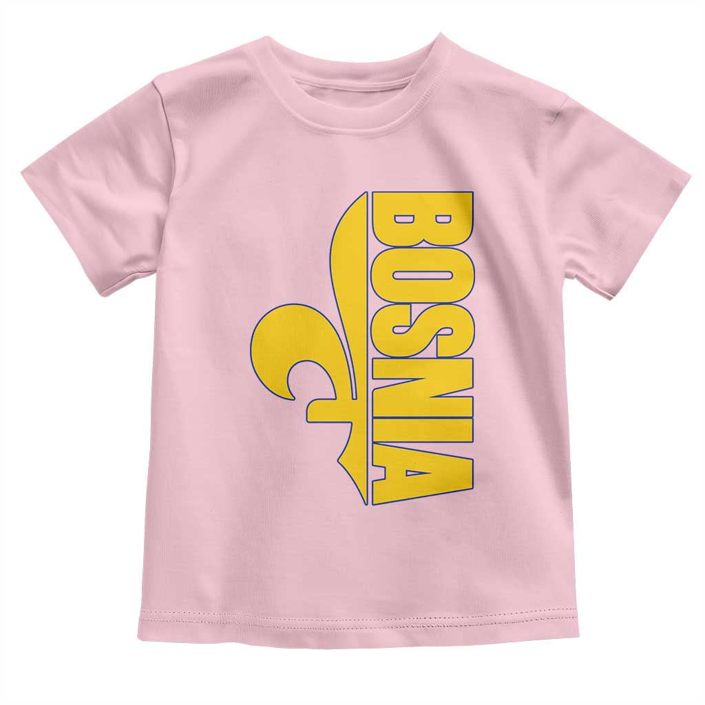 Bosnian Fleur De Lis Flag Toddler T Shirt Proud Bosnia Heritage Gift