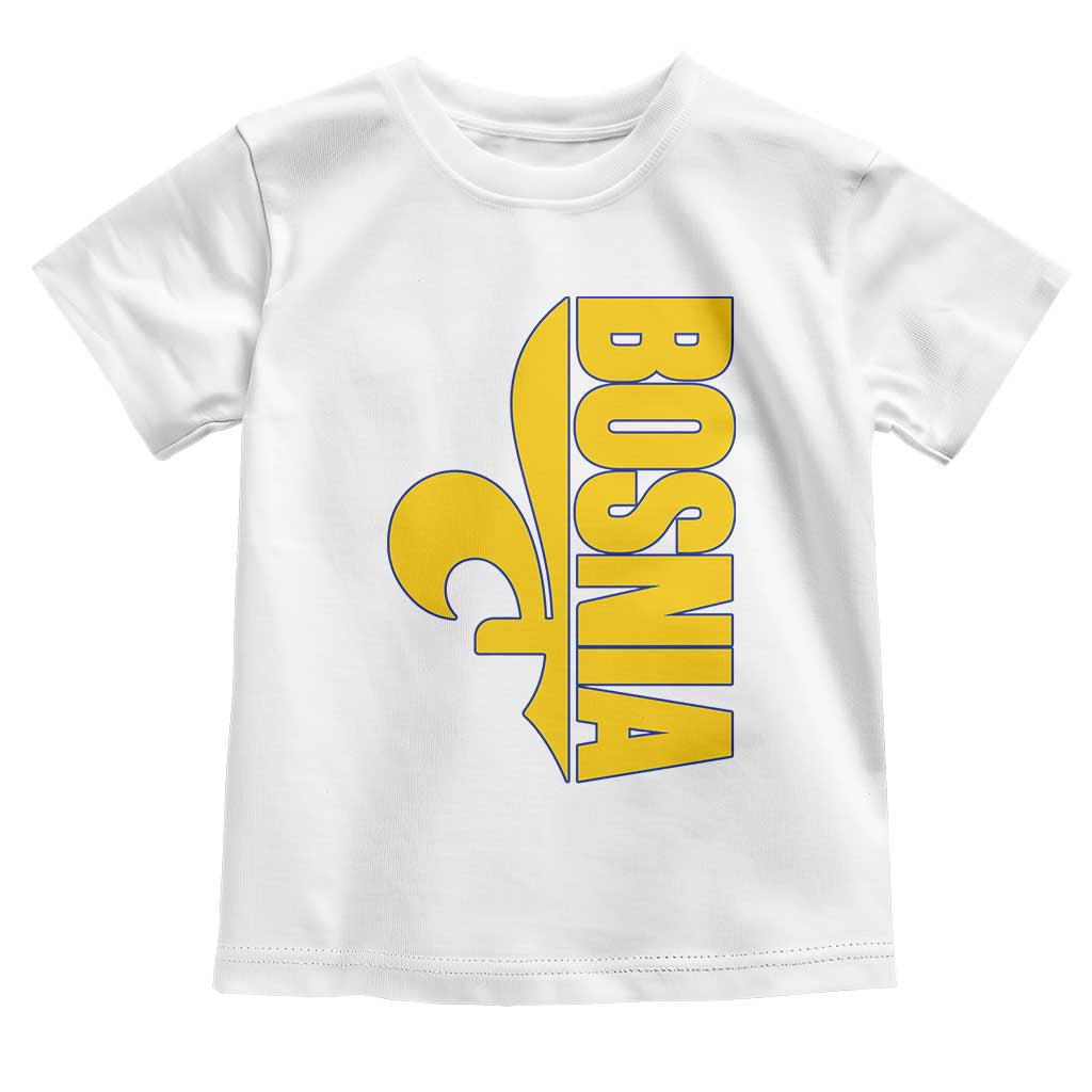 Bosnian Fleur De Lis Flag Toddler T Shirt Proud Bosnia Heritage Gift
