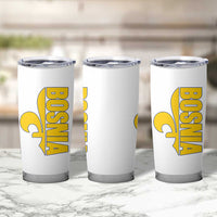 Bosnian Fleur De Lis Flag Tumbler Cup Proud Bosnia Heritage Gift