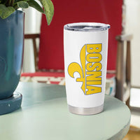 Bosnian Fleur De Lis Flag Tumbler Cup Proud Bosnia Heritage Gift