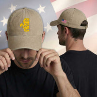 Bosnian Fleur De Lis Flag Washed Cotton Baseball Cap Proud Bosnia Heritage Gift