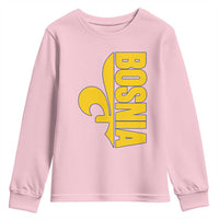 Bosnian Fleur De Lis Flag Youth Sweatshirt Proud Bosnia Heritage Gift