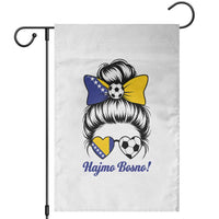 Bosnia Soccer Messy Bun Garden Flag Hajmo Bosno Game Day Gift
